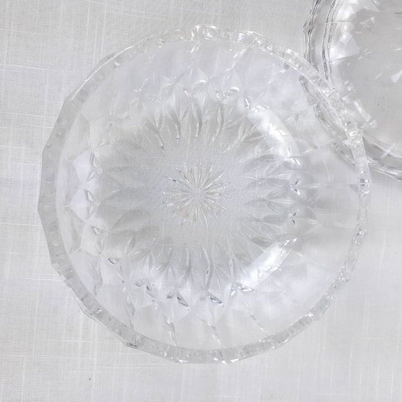 Val St Lambert Crystal Glass Covered Candy Dish Thistle Pineapple Finial Signed - Picture 8 of 12